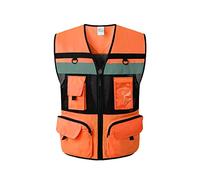 ERYUE Gilet di Sicurezza Riflettente ad Alta Visibilità Con Tasca Zip, Fodera in Rete Traspirante, Delicato Sulla Pelle e Resistente All'Usura - Taglia M