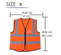 ERYUE Gilet di Sicurezza Riflettente Gilet di Sicurezza Ad Alta visibilità per Operai Edili, Ciclisti e Camminatori Verde Fluorescente Taglia Unica (Rosso Arancio)