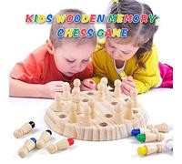 ERYUE Gioco di Scacchi di Memoria Colorato e Intelligente per Competenze Cognitive, Scacchi Educativi per il Pensiero Logico, Gioco Famiglie in Legno Bambini 24 Pezzi degli, Rosso/blu/verde