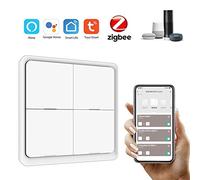 ERYUE Interruttore di Scena Wireless per L'automazione Domestica Intelligente, Interruttore di Controllo Remoto a Doppio Controllo per/Home/, Materiale Plastico Bianco