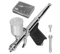 ERYUE Kit Aerografo Efficiente Ugello a Doppia Azione da 0,3/0,5 Mm per la Progettazione di Pittura Fai da Te per Modello/opera D'arte/trucco Torta, Materiale Metallo T217B (Multicolore #-1)