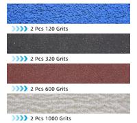 ERYUE Kit Cinghia di Ricambio per Affilacoltelli Durevole per Tagliente e Affilatura Fine, Coltelli da - 8 Pezzi 330 * 15mm Grana 120/320/600/1000 Applicabile All'affilacoltelli TG2002