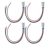 ERYUE LED Rotondi Impermeabili Precablati Indicatori Luminosi a Catodo Comune Durevoli per la Modifica di Auto/computer - 4 Set di Mini LED per Macchine Utensili CNC (Rosso Blu)