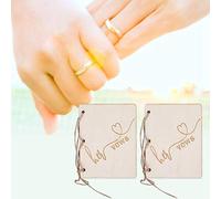 ERYUE Libretto per Giuramento di Matrimonio Elegante Libro di Giuramento Oggetti Scena Regalo per la Festa Nozze, Legno+Corda Canapa, 2 Pezzi la Cerimonia Nozze (Stile 2)