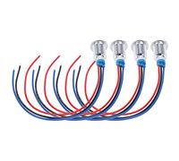 ERYUE Luci LED Bicolore in Metallo Impermeabili Precablate per Macchine Utensili CNC, 4 Set di Indicatori LED Ad Anodo Comune per la Modifica Dell'auto (Rosso Blu)