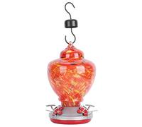 ERYUE Mangiatoia per Uccelli in Vetro Colorato e Robusto, Strumento per L'alimentazione Dell'acqua colibrì, da Utilizzare nel Giardino del Cortile, Gancio Appendere Non Tossico, Tipo A (A)