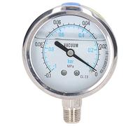 ERYUE Manometro per Vuoto a Doppia Scala in Acciaio Inossidabile per Olio Acqua - Misuratore Ad Alta Precisione Centrale Elettrica Metallurgica del Petrolio (-0,1~0 MPa)