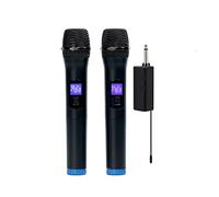 ERYUE Microfono Wireless Professionale Set Mics Portatile a Doppio Canale con Display Digitale Schermo LCD 2 Microfoni per le Prestazioni di Canto Karaoke