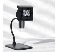 ERYUE Microscopio Digitale LCD Telecamera Zoom Portatile con Ingrandimento 1000X con Luci LED Regolabili per Ispezione di Laboratorio, Apprendimento Ed Esplorazione, Plastica Nera