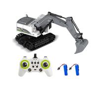 ERYUE Mini Escavatore Giocattolo Realistico Veicolo da Costruzione con Rotazione a 360° per Bambini, Camion Scavatore Telecomandato con Adesivi Fai da Te, Rosa (Grigio #-2)