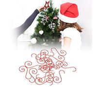 ERYUE Mini Ganci Multiuso in Metallo a Forma di S da 60 Pezzi per la Decorazione Dell'albero di Natale, Gancio Portatile Leggero per L'home Office (Rosso)