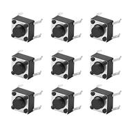 ERYUE Mini Interruttore Tattile, Design Ad Alta Precisione 6x6mm | 100 pezzi, autoripristinante, facile da installare, prestazioni durevoli, compatibile con PCB