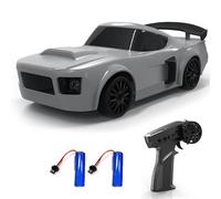 ERYUE Mini Macchina da Drift con Luci a LED, Pneumatici da Corsa, Modello di Veicolo Ad Alta velocità 2,4 GHz, Macchina Telecomandata per Ragazzi/ragazze e Bambini (Grigio #-2)