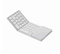 ERYUE Mini Tastiera Pieghevole Wireless BT Tastiera Portatile Ultra Sottile con Touchpad per //iOS Argento - BT Pieghevole e Ricaricabile per Telefono Cellulare, Tablet e Laptop - Design Compatto