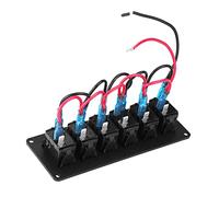 ERYUE Pannello Interruttori a Bilanciere LED 12-24V 6 Gruppi in Alluminio di Alta qualità per Auto, Barca, Blu/arancione/verde, Impermeabile Ideale per Uso Marino (Verde)