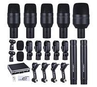 ERYUE PHDMS-D7 Strumenti Musicali Professionali Kit Phmic Cablato con Accessori di Montaggio Standard Case di Trasporto in Alluminio 1 Grande Tamburo PH4 PICCOLO DRUM PH2 CO