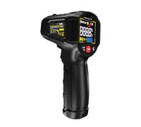 ERYUE Pistola per Temperatura a emissività Regolabile con Allarmi Hi/Lo e Blocco Dati, per Controlli di Sicurezza Alimentare Ed Esperimenti Scientifici - Display a Colori VA Invertito (Nera)