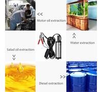ERYUE Pompa Sommergibile per Trasferimento Sicuro in Acciaio Inossidabile per Roulotte 12V/24V Che Pompa Acqua Gasolio Operazioni Sul Campo (12V)