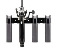 ERYUE Portacanne da Pesca a Parete in ABS, Robusto Rack a 4 Tubi per Garage, Telescopico, Spinning, Casting, Canne da Ghiaccio, Appassionato di Pesca