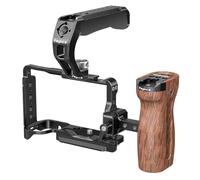 ERYUE Poyinco JN-138 Gabbia per Fotocamera Solida e Robusta con Maniglia Superiore e Impugnatura Laterale per Fotocamera ZV-E10 II, Lega di Alluminio Nera, 129,5x53,1x85,7 Mm