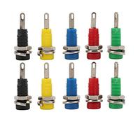 ERYUE Presa da Pannello in Ottone da 2 Mm Presa Jack a Banana di Alta qualità con Foglia a Molla per Inverter Rosso Giallo Blu Verde [Confezione 5]