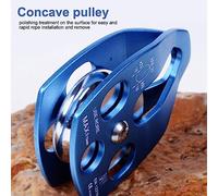 ERYUE Puleggia Singola da Arrampicata da 32 KN con Piastra Oscillante per Soccorso Alpino, Lavori su Torri, Puleggia con Cuscinetti a Sfera Nera (#1)