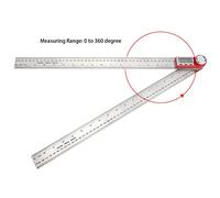 ERYUE Righello Digitale Preciso in Acciaio Inossidabile Strumento di Misurazione a 360 Gradi per la Misurazione della Lunghezza Dell'angolo per i Lavoratori Edili (0-500 mm)