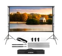 ERYUE Schermo Cinematografico per Esterni Stabile con Supporto Schermo per Proiettore di Facile Montaggio Presentazioni Scolastiche Matrimoni 150 pollici/ 102 X 130n (M)