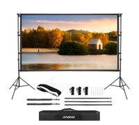 ERYUE Schermo Cinematografico per Esterni Stabile con Supporto Schermo per Proiettore di Facile Montaggio Presentazioni Scolastiche Matrimoni 150 pollici/ 102 X 130n (S)