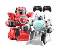 ERYUE Set da Combattimento Robot a 2 Giocatori Robot da Battaglia Telecomandati Dinamici con Effetti Audiovisivi Emozionanti, Giocattoli Combattimento con Rotazione a 360° per Bambini Ragazzi