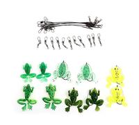 ERYUE Set di 10 Esche e Connettori con Occhi 3D per Rana, Kit di Accessori per Attrezzatura da Pesca con Filo Anti- Spigola, Trota, Muskie, Strumenti la Pesca in Acqua Dolce e Salata