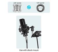 ERYUE Set Supporto per Microfono Braccio Regolabile per Carichi Pesanti Cantare in Streaming Dal Vivo, Kit di Montaggio Tavolo con Morsetto Stabile la Registrazione in Studio Acciaio Nero