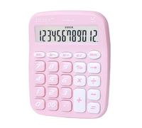 ERYUE Simpatica Calcolatrice a 12 Cifre con Pulsanti Grandi e Tastiera Silenziosa per Ufficio Scuola Casa Bambini Studenti Commercialista, Bianco//rosa/blu (#3)