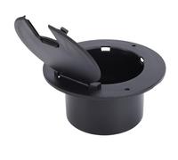 ERYUE Sportello per Cavo di Alimentazione, Coperchio con Chiusura a Scatto con Porta Scorrevole, ABS di Alta qualità, Adatto per Rimorchio Interfaccia da 3-1/2 Pollici, Nero