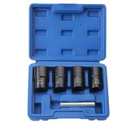 ERYUE Strumento di Estrazione Professionale per Rimuovere Dadi di Bloccaggio Ruote, Set 5 Chiavi Scanalate per Officine Riparazione Auto, Acciaio Al Cromo Molibdeno Nero, Include Cassetta degli