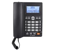 ERYUE Telefono con Filo da Tavolo, Set di Prolunga a Doppia Porta con Audio Nitido, Display LCD, Pulsanti Grandi per Ufficio Domestico, Include Altoparlante per Chiamate in Vivavoce (Nera)
