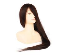 ERYUE Testa di Manichino Professionale 70% Capelli Umani Testa Fittizia Lunga e Diritta per Pratica di Parrucchiere Taglio dei Capelli Intrecciatura per Esposizione del Salone