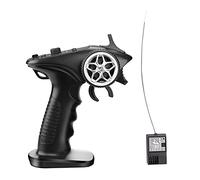 ERYUE Trasmettitore Radio Digitale 2,4 GHz con Ricevitore 4CH per gli Appassionati di Barche per Auto RC a Risposta Rapida Materiale ABS (#-1)