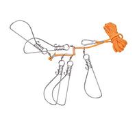 ERYUE Traversa da Pesca Resistente in Acciaio Inossidabile con 5 Chiusure a Scatto Corde in Nylon Galleggiante per Un'efficace Gestione e Conservazione dei Pesci - Ideale per Pesci più Grandi e