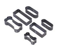 ERYUE Utensile per Punzonatura Artigianale in Pelle per un Taglio Accurato Rettangolo Cavo a Forma di Osso Ovale Set da 6 Pezzi Lavorazione Fai da Te e Cartone