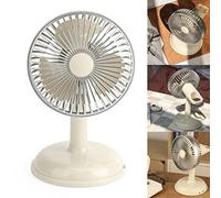 ERYUE Ventilatore Elettrico Portatile Vintage Staccabile per la Scrivania Dell'ufficio Domestico Ventilatore da Tavolo retrò in Plastica Leggera per L'estate (Giallo chiaro)