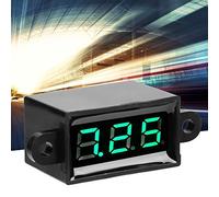 ERYUE Voltmetro Digitale Display LED Ad Alta Precisione Misuratore di Tensione Impermeabile per Auto Moto Camion Barca Plastica Rossa (Retroilluminazione dei caratteri verde)