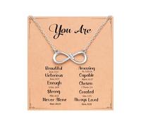 Eryuor Love is Forever-Infinity CZ collana croce battesimo cresima religioso regalo cristiano per donne ragazze, Acciaio inossidabile, Zirconia cubica
