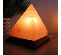 ErZhuiZi Lampada di Sale dell Himalaya Lampada Sale Himalaya Pietra Purifica Aria Cristalli Naturali Fatta a Mano con Base in Legno