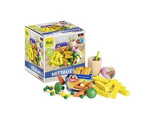 Erzi 28143 Gioco Set Pranzo Assortimento (40 pezzi in legno di faggio FSC)