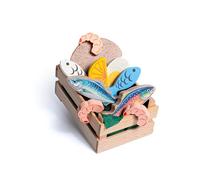 Erzi 28233 Assortimento Pesce Piccolo in Legno Articoli Ricaricabili Bambini Gioco Di Ruolo