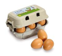 Erzi- Brown Eggs Giocattolo-Scatola da Sei Uova, Marrone, 3.7 x 15.2 x 10.5 cm, 17011
