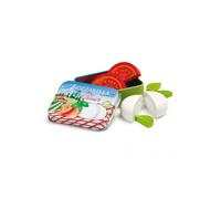Erzi Gioco di Ruolo in Legno Negozio di Alimentari Merce Mozzarella e Pomodori in una Scatola di Metallo - 17045