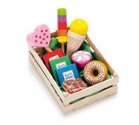 Erzi Set Di Dolci In Legno, 8 Pezzi, Per Il Negozio E La Cucina Dei Bambini