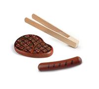 Erzi Set di pinze per barbecue, bistecca e salsicce, giochi di ruolo